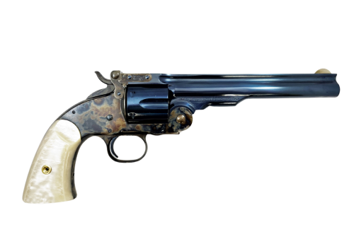 (image for) Taylors and Co Charcoal Blue and CC Schofield Revolver with Pearl Grip